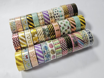 Set 39 role Washi Tape, benzi adezive decorative, diferite modele si culori