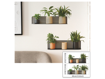 Stickere decorative Poliţe orizontale cu plante minimaliste – pentru holuri și spații mici, 2 planşe de 30x60 cm