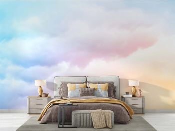 Fototapet dormitor, The Sky, model cu nori în nuanţe pastel
